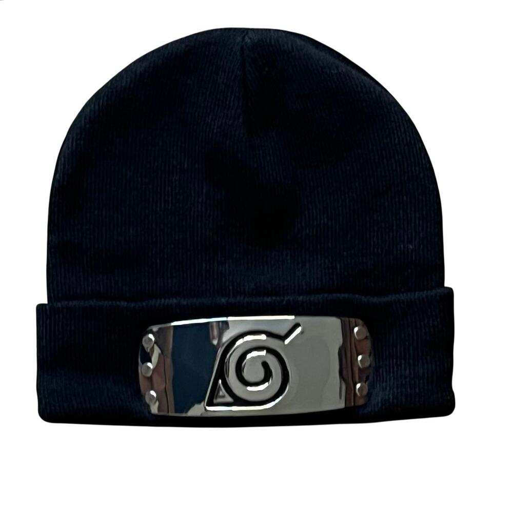 NEW Ripple Junction Naruto Shippuden Hidden Leaf Village Metal Plate Beanie Hat